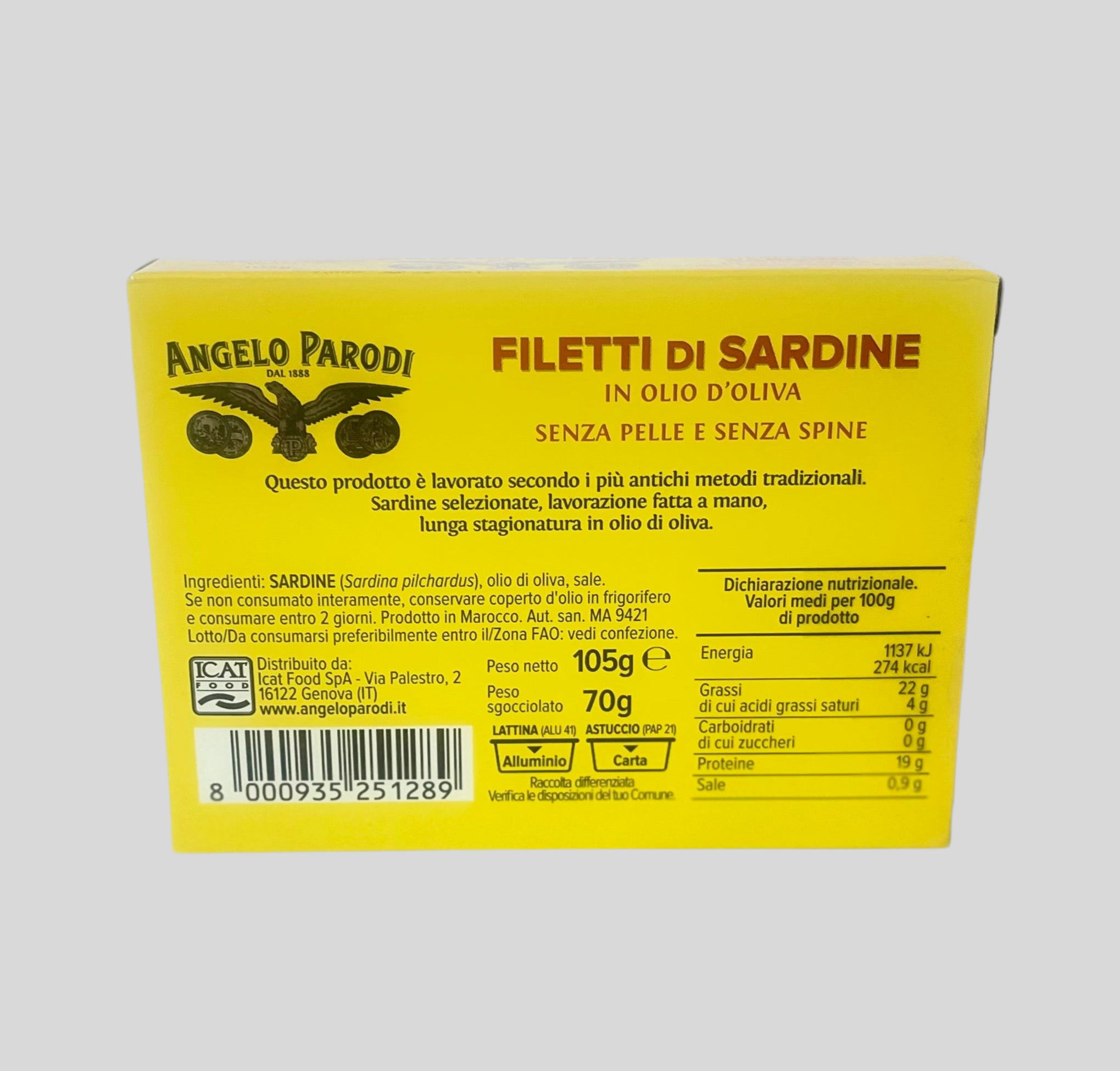 Filets de sardines à l’huile d’olive, Angelo Parodi