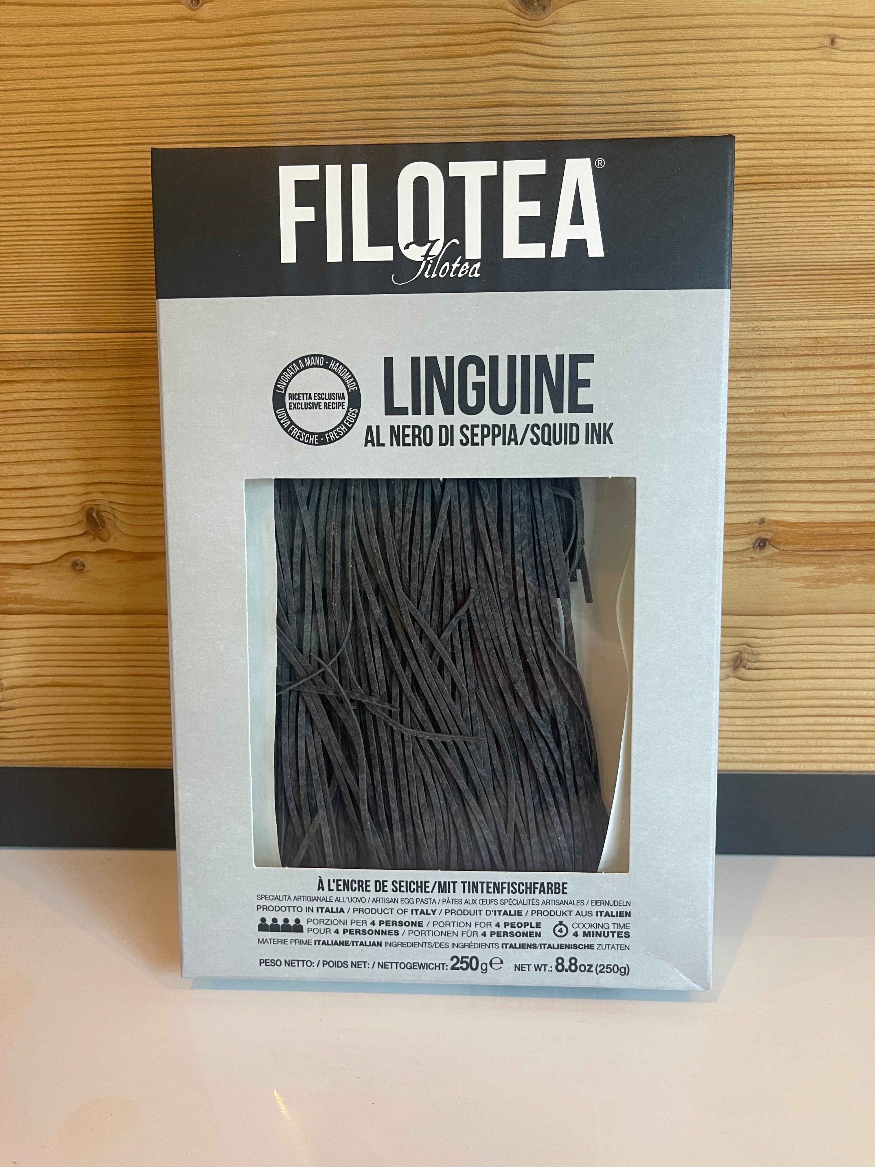 Fettucine à l'encre de seiche, Filotea