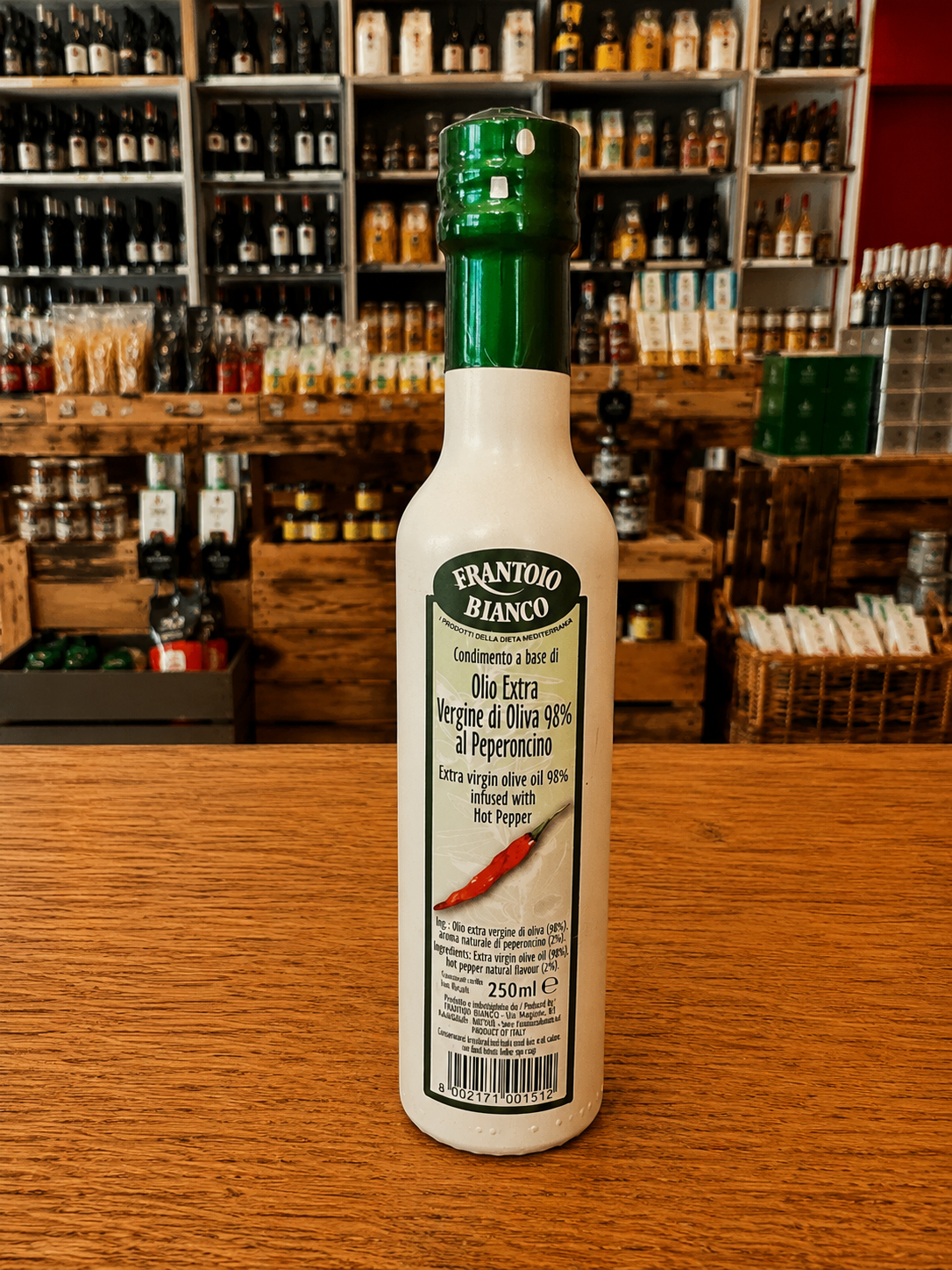 Huile d’olive aromatisée au piment, Frantoio Bianco