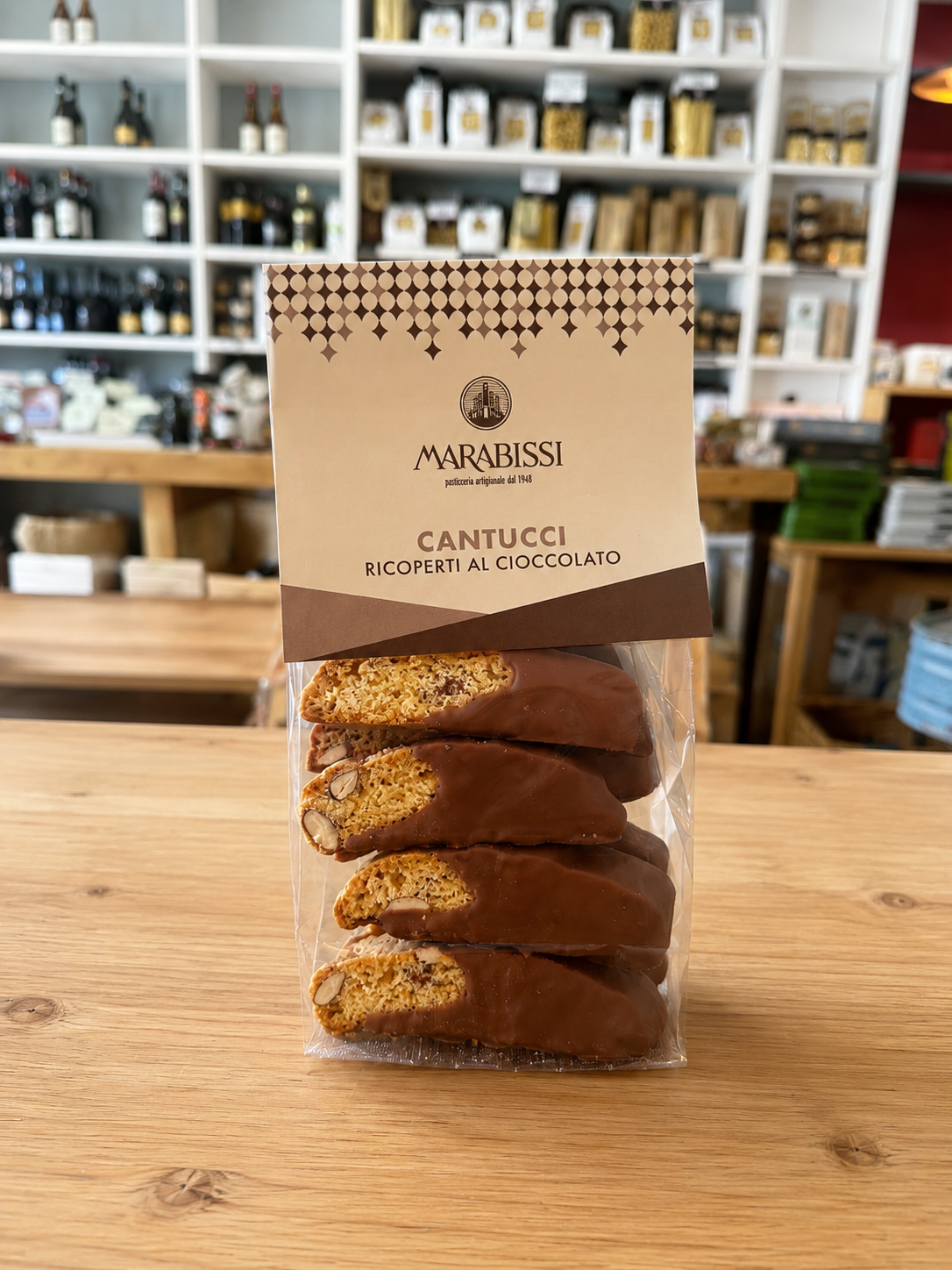 Cantucci aux amandes enrobés de chocolat, Marabissi, 200 g