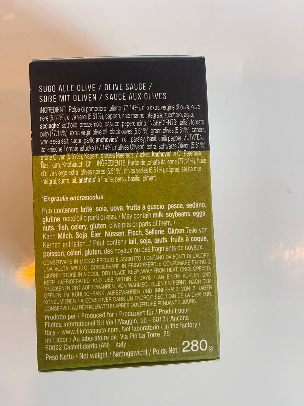 Sauce tomates au olives Filotea